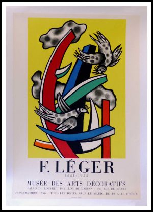(alt="Fernand LEGER MUSEE DES ARTS DECORATIFS 75 x 51.5 cm printed by MOURLOT 1956 on linen")