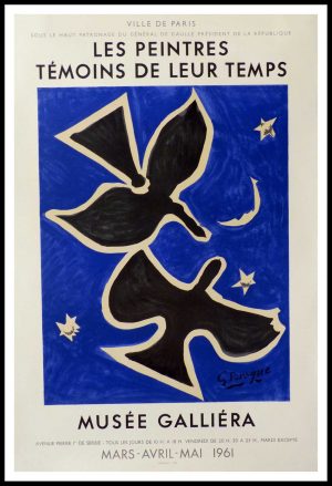 (alt="LES PEINTRES TEMOIN DE LEUR TEMPS MUSEE GALLIERA 76 x 52 cm Georges BRAQUE signé Imprimerie MOURLOT 1961")