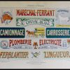 (alt="original lithograph - Attributs au pochoir modèles d enseignes et inscription Grand Bazar Universel - A. CHARAYRON et Léon DURAND éditeur Raymond BILARD Le Mans 1914")