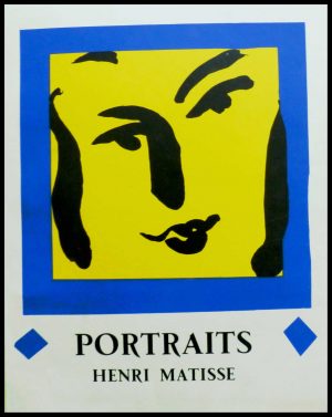couverture originale lithographique HENRI MATISSE Portrait 32 x 24.5 cm 1954