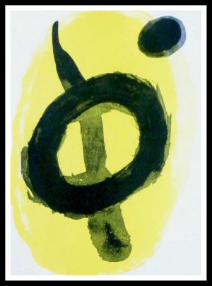 (alt="Joan MIRO - YELLOW - original abstract lithograph, 1961, printed by ARTE")