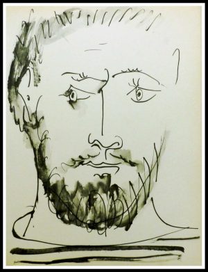 visage d homme de face - Pablo PICASSO - BUFFON - 1957