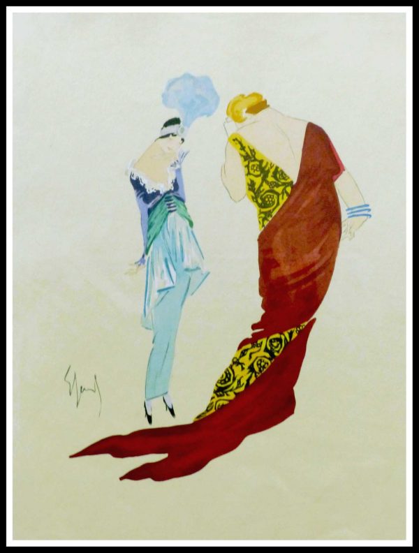 Enrico SACHETTI - Robes et Femmes - fashionable ladies, original stencil 1913