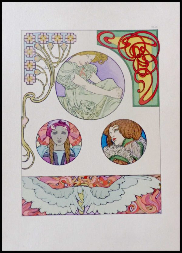 (alt="MUCHA - Documents décoratifs 1902 - original lithograph, plate 46, Edition Emile LEVY")