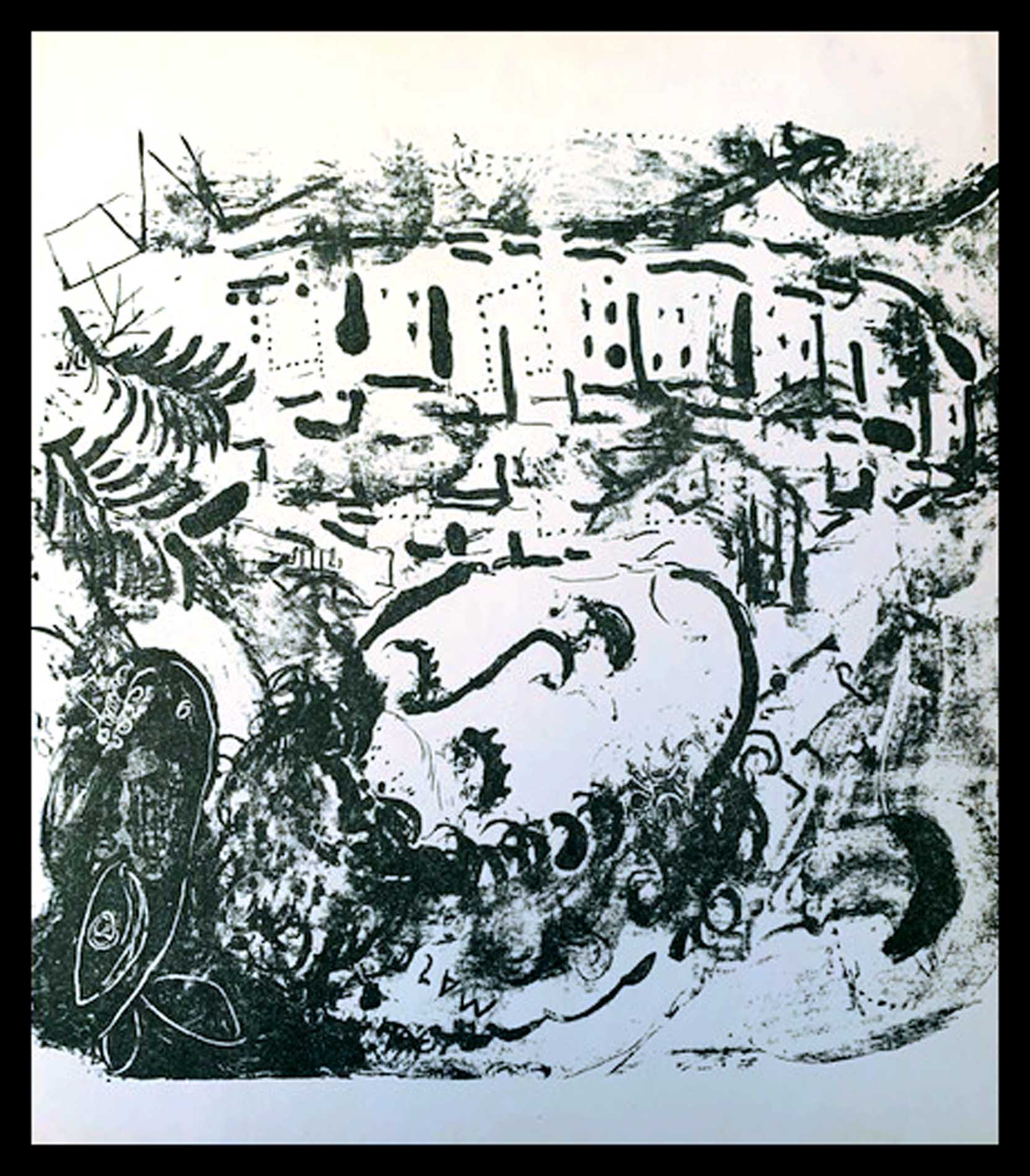 le village 1957 lithographie originale chagall