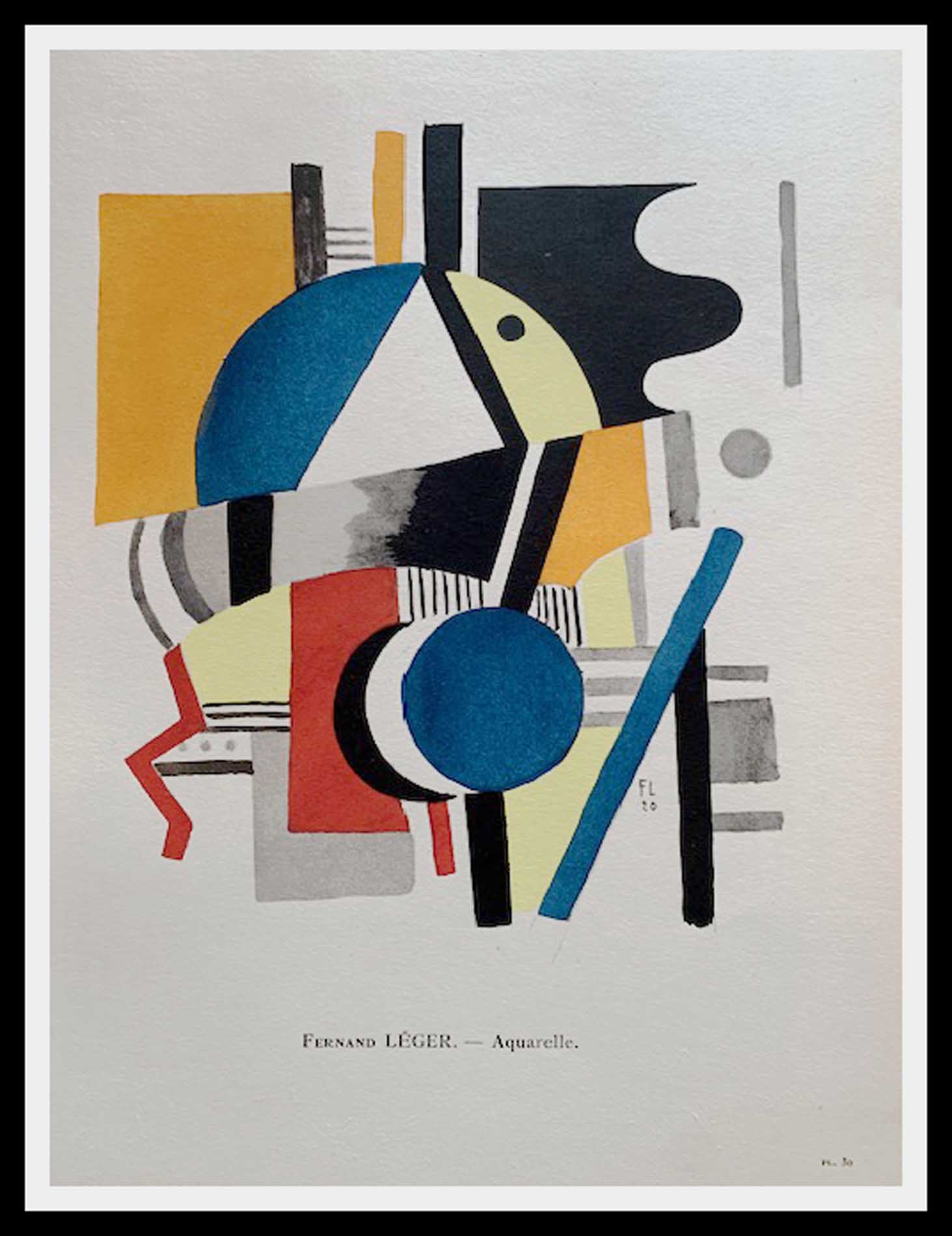 Fernand LEGER - Lavis d aquarelle - planche 30 - 27.4 x 20.5 cm Imprimé et publié par Daniel Jacomet 1929