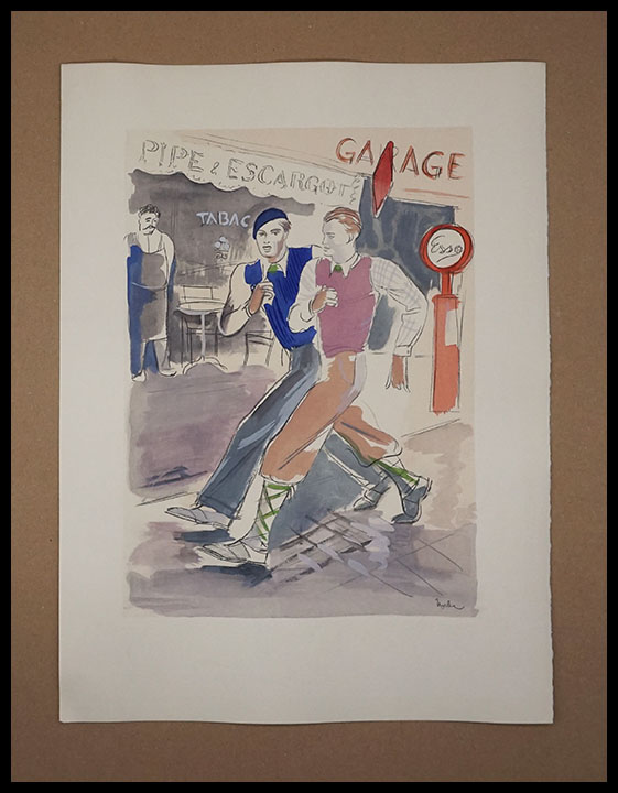 Milivoj Uzelac lithographie originale, La marche