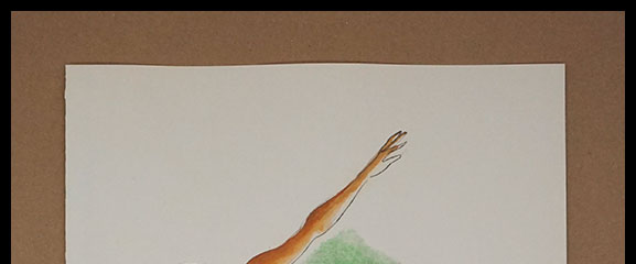 Milivoj Uzelac lithographie originale, Lancer de poids olympique_01