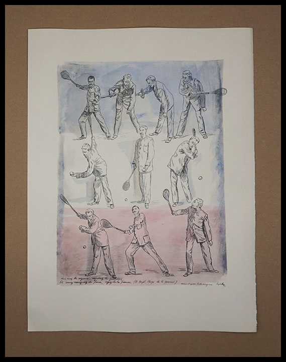 Milivoj Uzelac lithographie originale, Le Badminton
