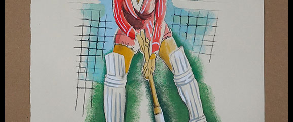 Milivoj Uzelac lithographie originale, Le Hockey_02
