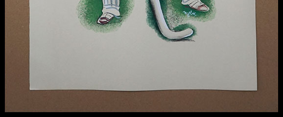 Milivoj Uzelac lithographie originale, Le Hockey_03