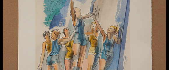 Milivoj Uzelac lithographie originale, Le basketball_02