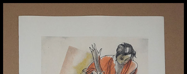 Milivoj Uzelac lithographie originale, Les Arts Martiaux_01