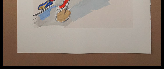 Milivoj Uzelac lithographie originale, Patinage, Patins à glace_03