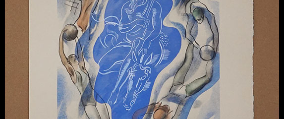 Milivoj Uzelac lithographie originale, le Water-Polo_02