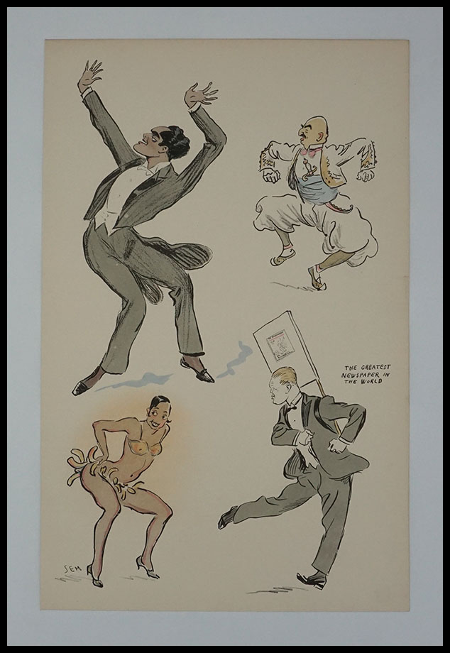 Sem (Georges Goursat),Lithographie gravure original,Josephine Baker