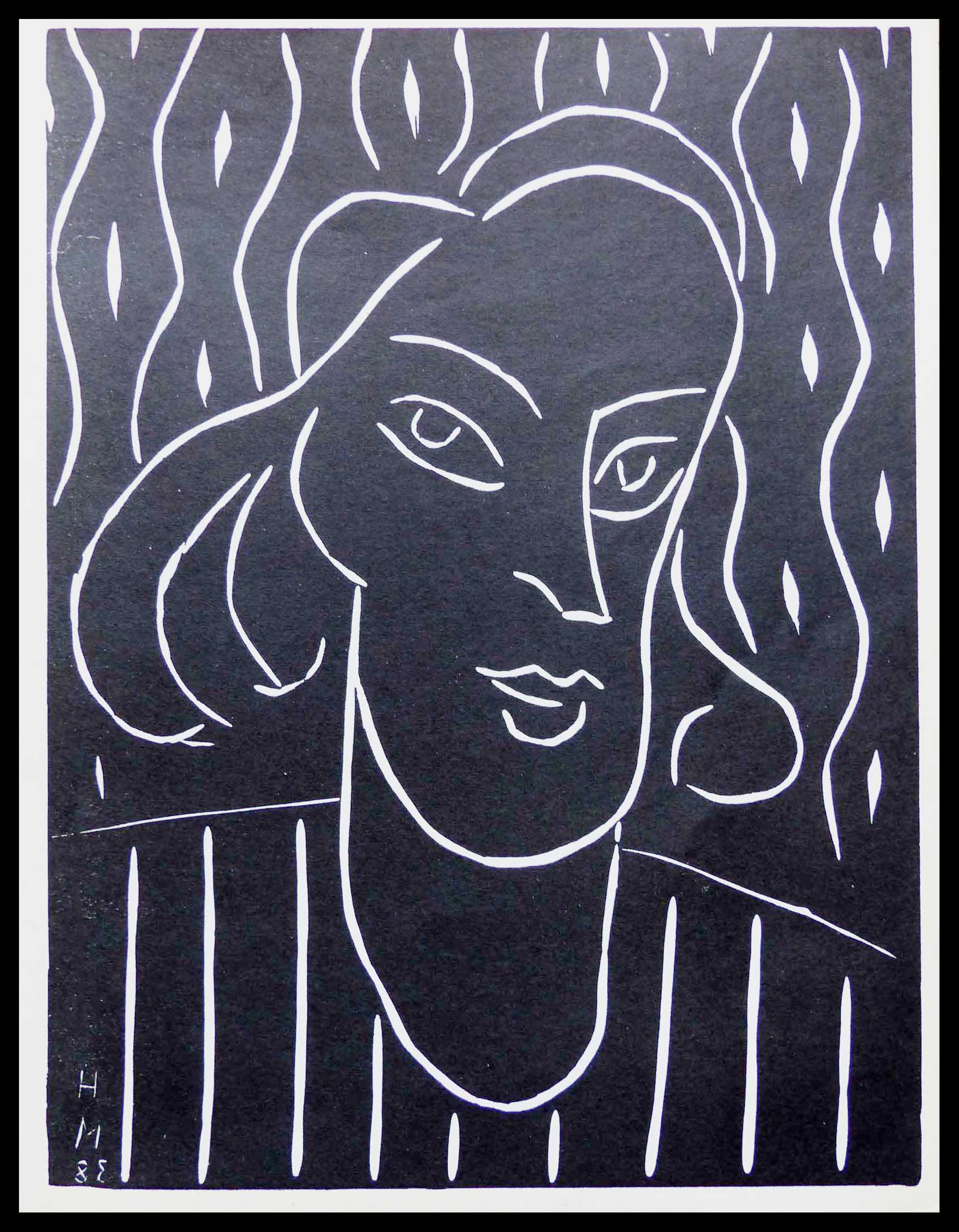 lithographie linoleum Henri Matisse 31,5 x 24.5 1959
